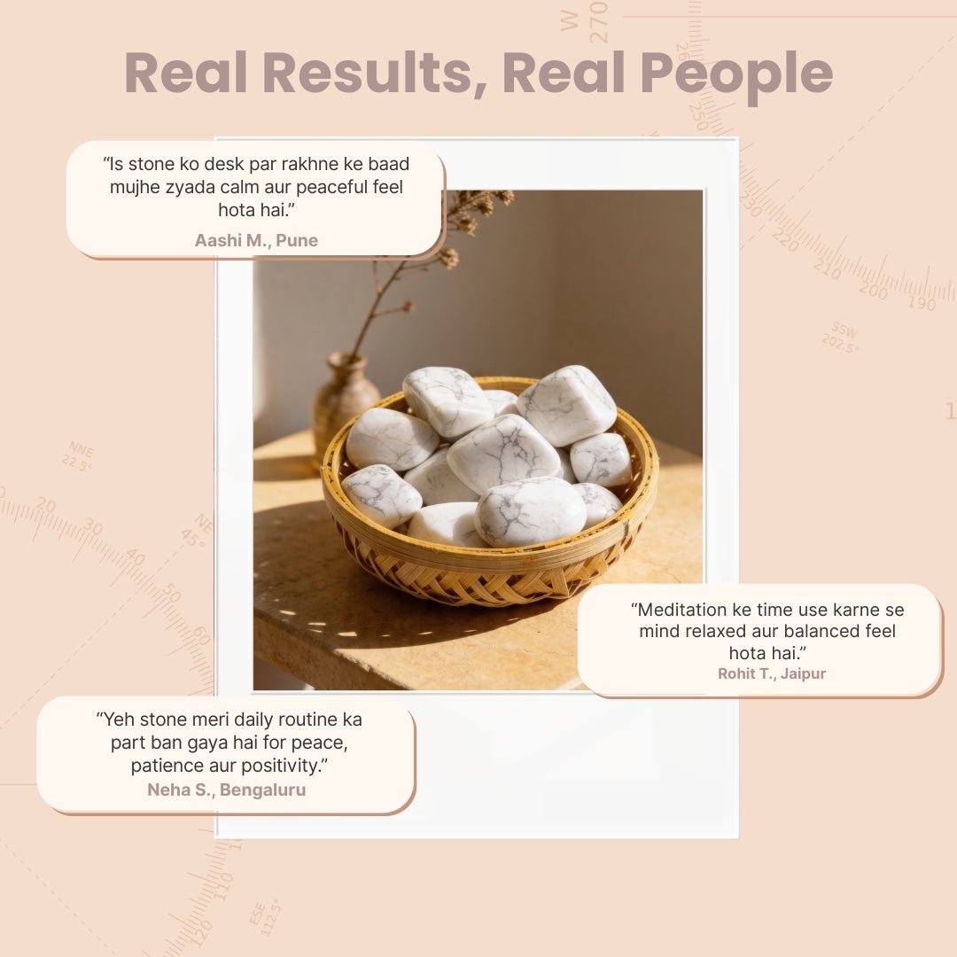 Howlite Tumbled Stone Pebbles for pooja ghar and home decor