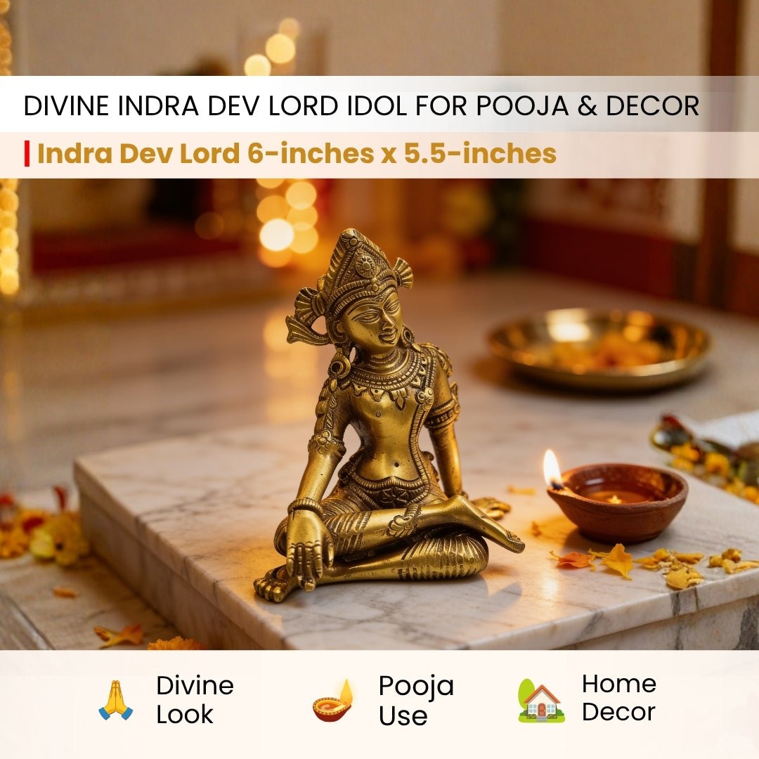 Brass Lord Indra Dev Statue Vastu Enhancer and Remedies Product - plusvalueindia