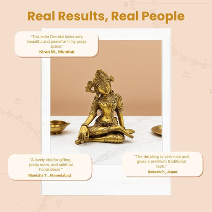 Brass Lord Indra Dev Statue Vastu Enhancer and Remedies Product - plusvalueindia
