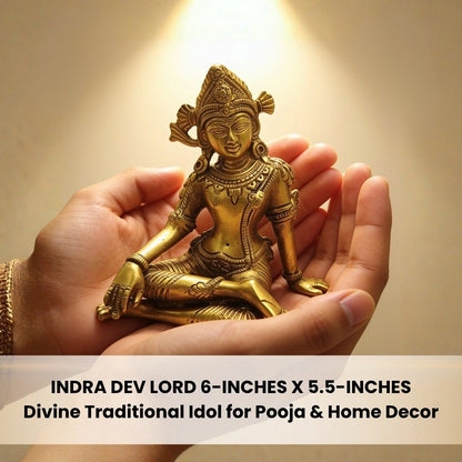 Brass Lord Indra Dev Statue Vastu Enhancer and Remedies Product - plusvalueindia