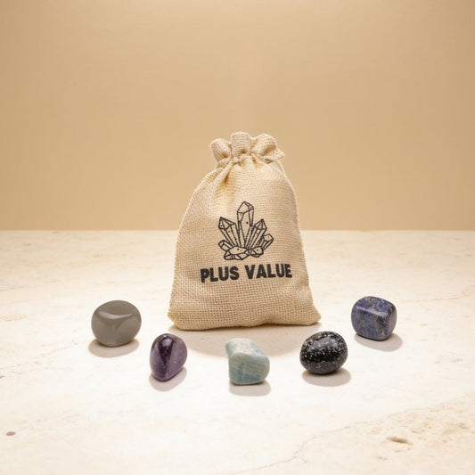 Insomnia and nightmare relief pocket crystal healing bag set with calming stones and drawstring pouch