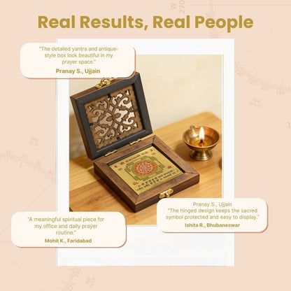 Kailash Dhanraksha Yantra sacred protection box packed in traditional gift presentation box