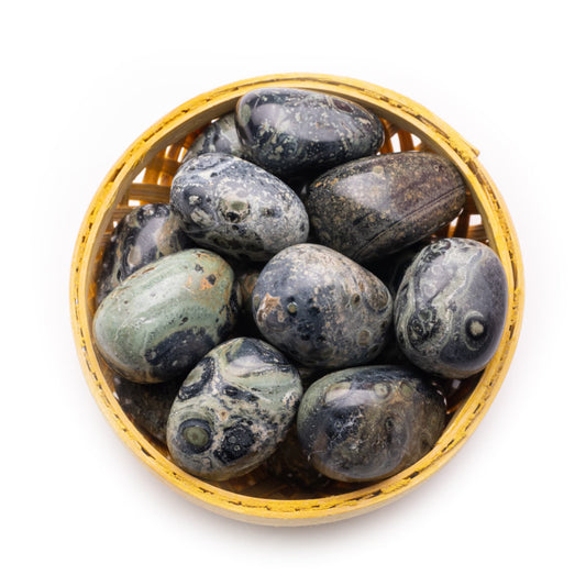 kambaba jasper tumble pebble stone 200gm basket