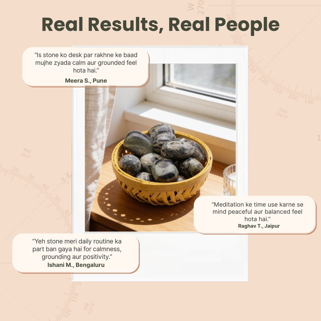 Kambaba Jasper Tumbled Stone Pebbles for pooja ghar and home decor