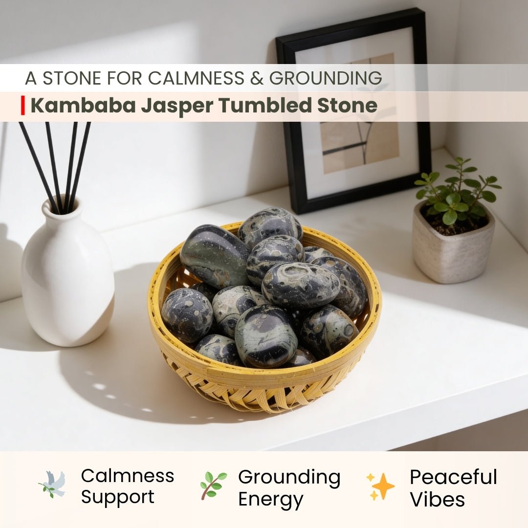 Kambaba Jasper Tumbled Stone Pebbles, crystal for home and office
