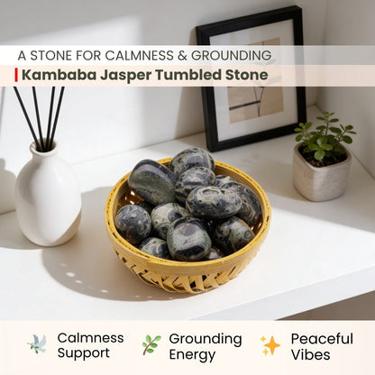 Kambaba Jasper Tumbled Stone Pebbles, crystal for home and office