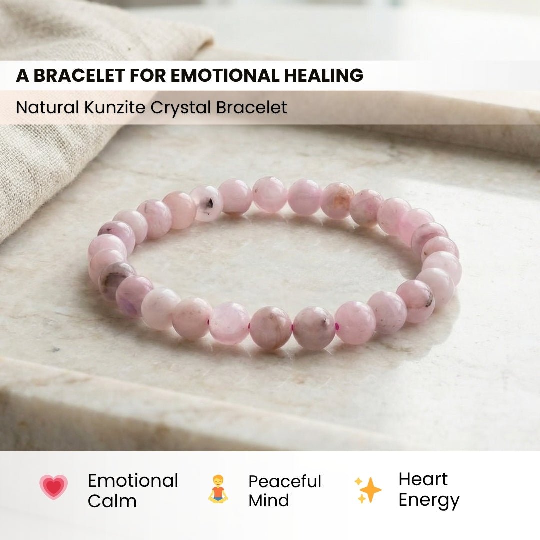 Kunzite Bracelet Reiki Healing Crystal Chakra Aura - plusvalueindia
