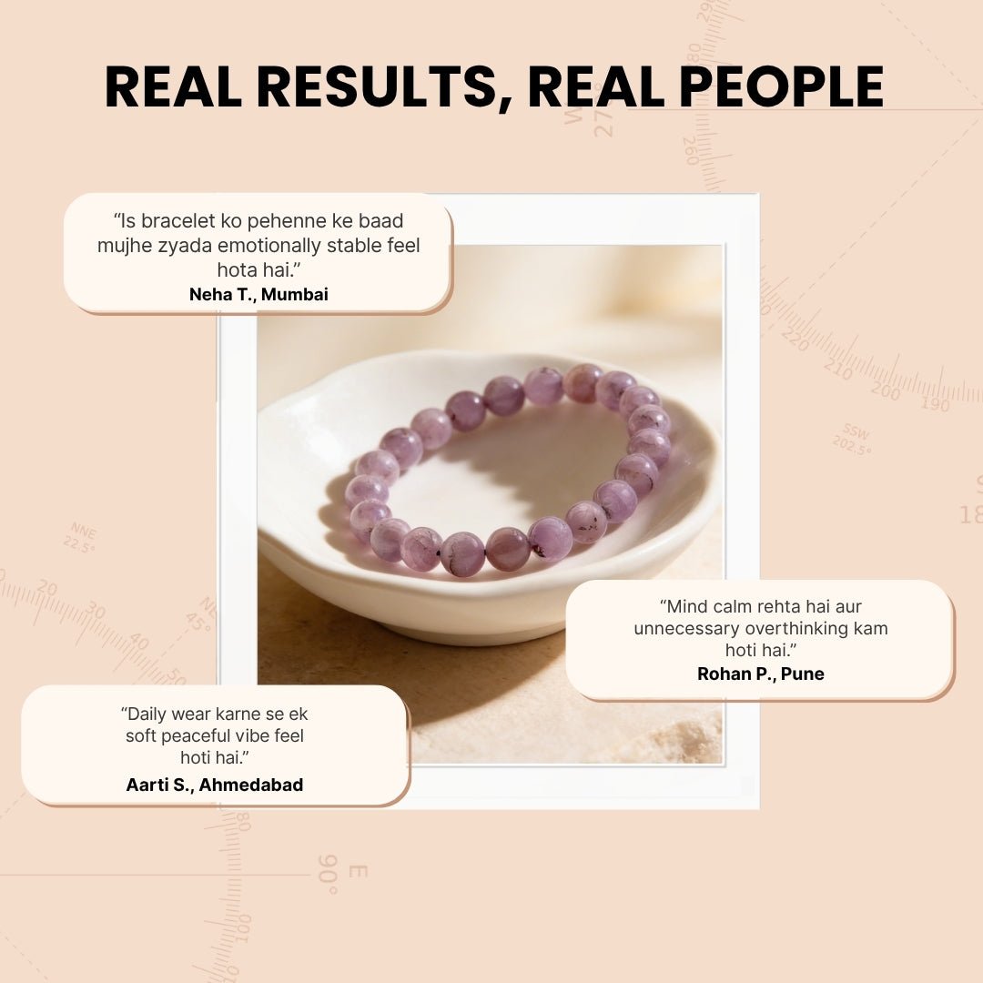 Kunzite Bracelet Reiki Healing Crystal Chakra Aura - plusvalueindia