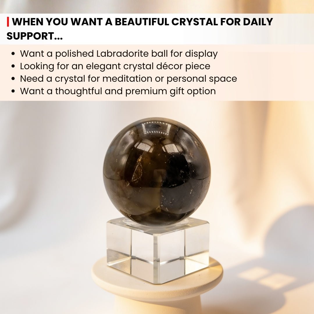 Labradorite Ball For Personal Strength and Vastu Correction - plusvalueindia