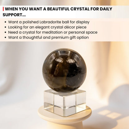 Labradorite Ball For Personal Strength and Vastu Correction - plusvalueindia
