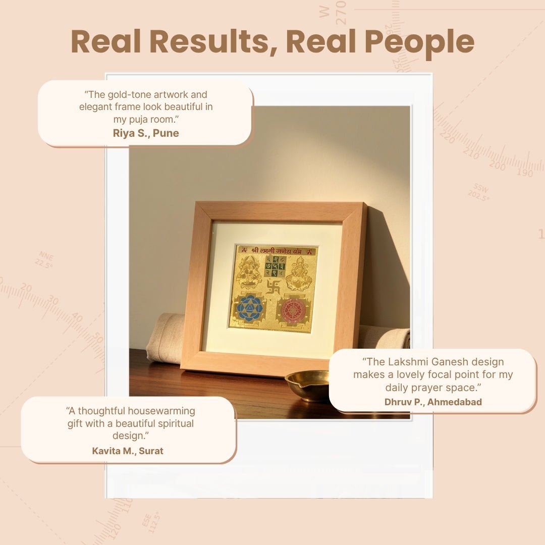 Sacred Lakshmi Ganesh framed yantra securely packaged in protective presentation box for festive gifting