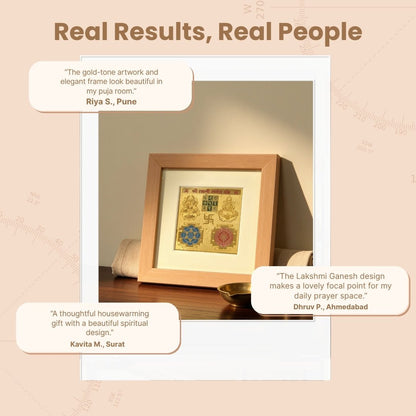 Sacred Lakshmi Ganesh framed yantra securely packaged in protective presentation box for festive gifting