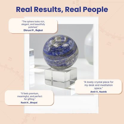 Lapiz Lapis Lazuli Ball Sphere With Crystal Stand - plusvalueindia