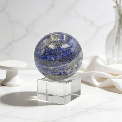 Lapiz Lapis Lazuli Ball Sphere With Crystal Stand - plusvalueindia