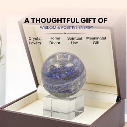 Lapiz Lapis Lazuli Ball Sphere With Crystal Stand - plusvalueindia