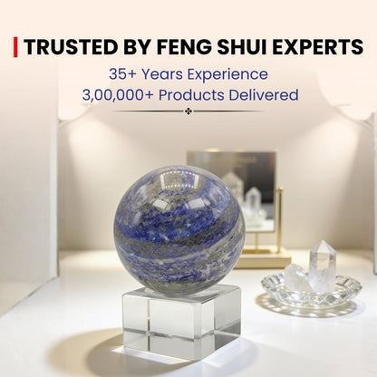 Lapiz Lapis Lazuli Ball Sphere With Crystal Stand - plusvalueindia