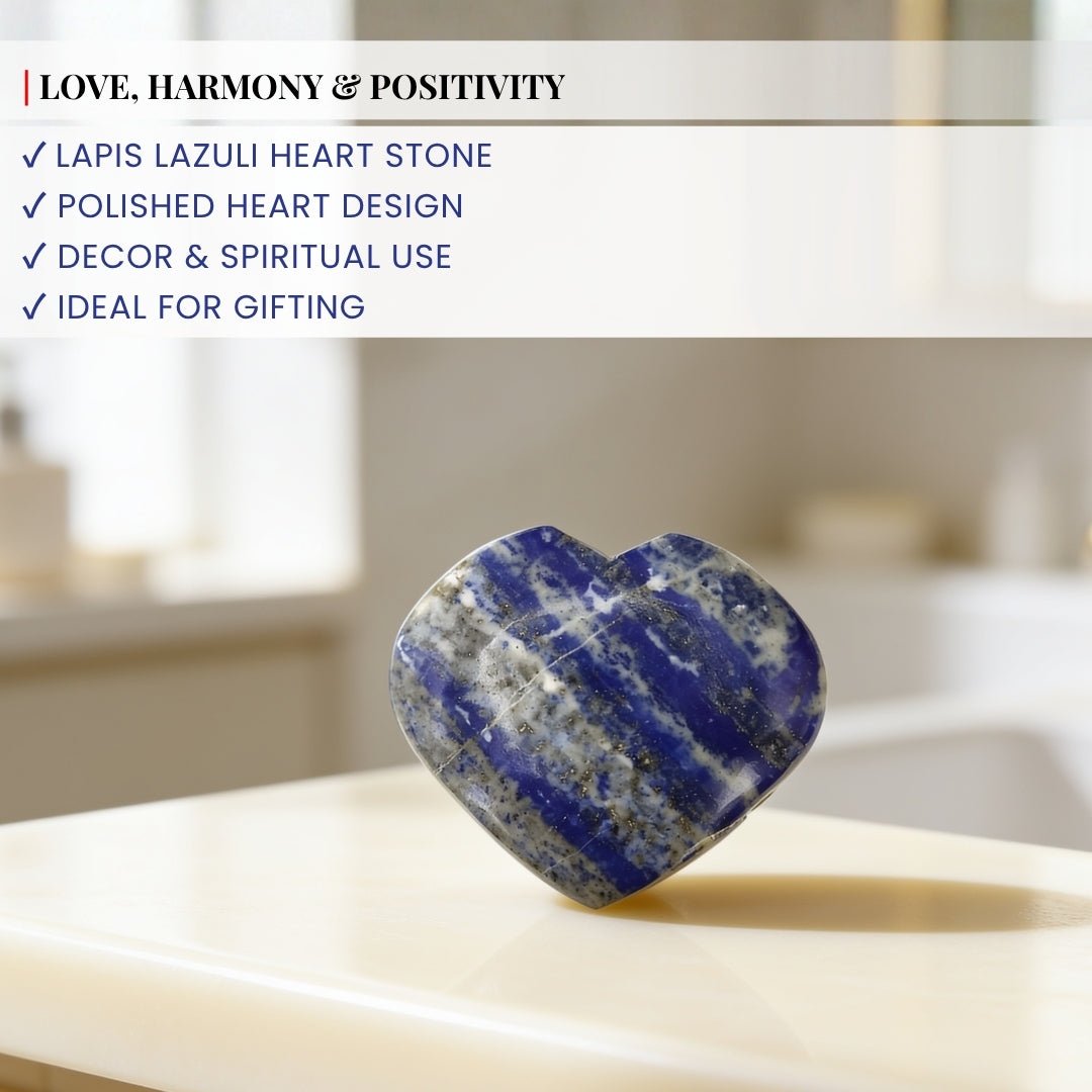 Lapiz Lapis Lazuli Hearts Stone For Purify Your Mind - Vastu Fengshui Reiki Healing Crystal - plusvalueindia