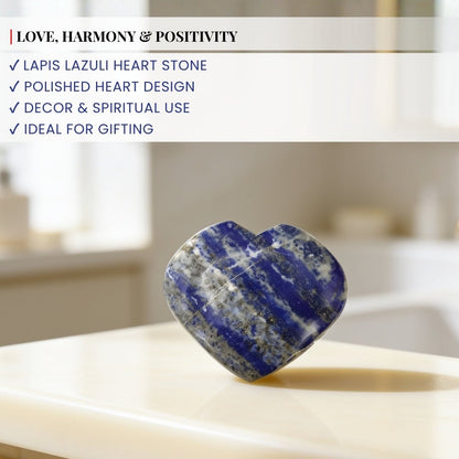 Lapiz Lapis Lazuli Hearts Stone For Purify Your Mind - Vastu Fengshui Reiki Healing Crystal - plusvalueindia