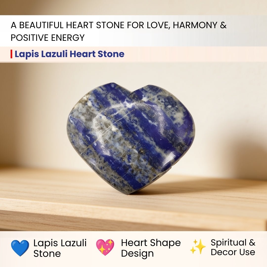 Lapiz Lapis Lazuli Hearts Stone For Purify Your Mind - Vastu Fengshui Reiki Healing Crystal - plusvalueindia