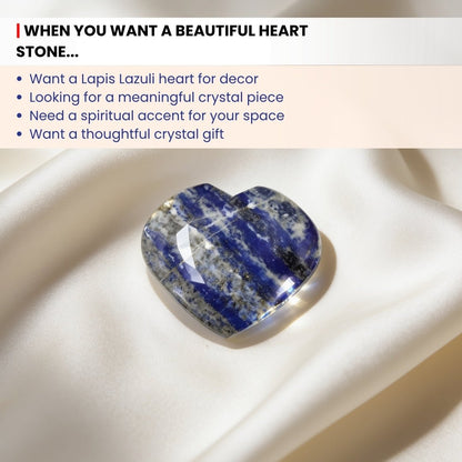 Lapiz Lapis Lazuli Hearts Stone For Purify Your Mind - Vastu Fengshui Reiki Healing Crystal - plusvalueindia