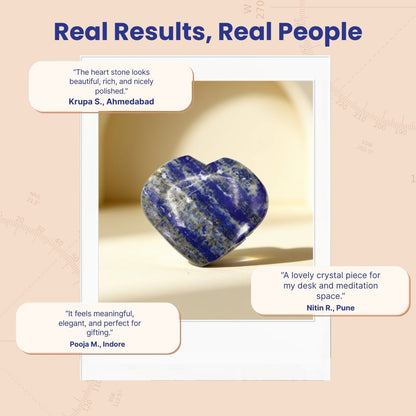 Lapiz Lapis Lazuli Hearts Stone For Purify Your Mind - Vastu Fengshui Reiki Healing Crystal - plusvalueindia