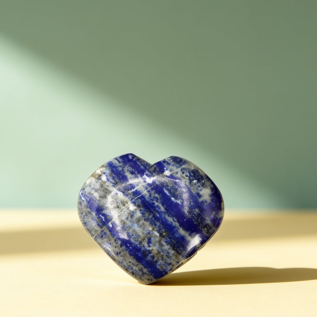 Lapiz Lapis Lazuli Hearts Stone For Purify Your Mind - Vastu Fengshui Reiki Healing Crystal - plusvalueindia