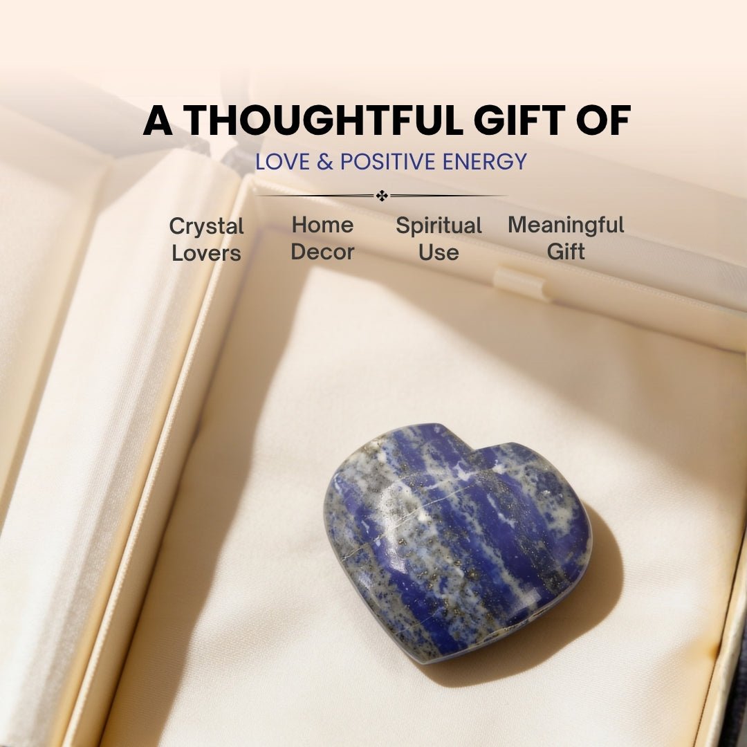 Lapiz Lapis Lazuli Hearts Stone For Purify Your Mind - Vastu Fengshui Reiki Healing Crystal - plusvalueindia
