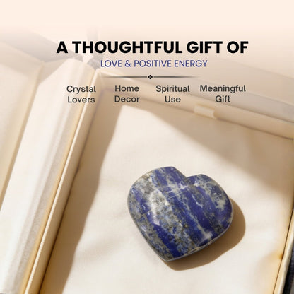 Lapiz Lapis Lazuli Hearts Stone For Purify Your Mind - Vastu Fengshui Reiki Healing Crystal - plusvalueindia