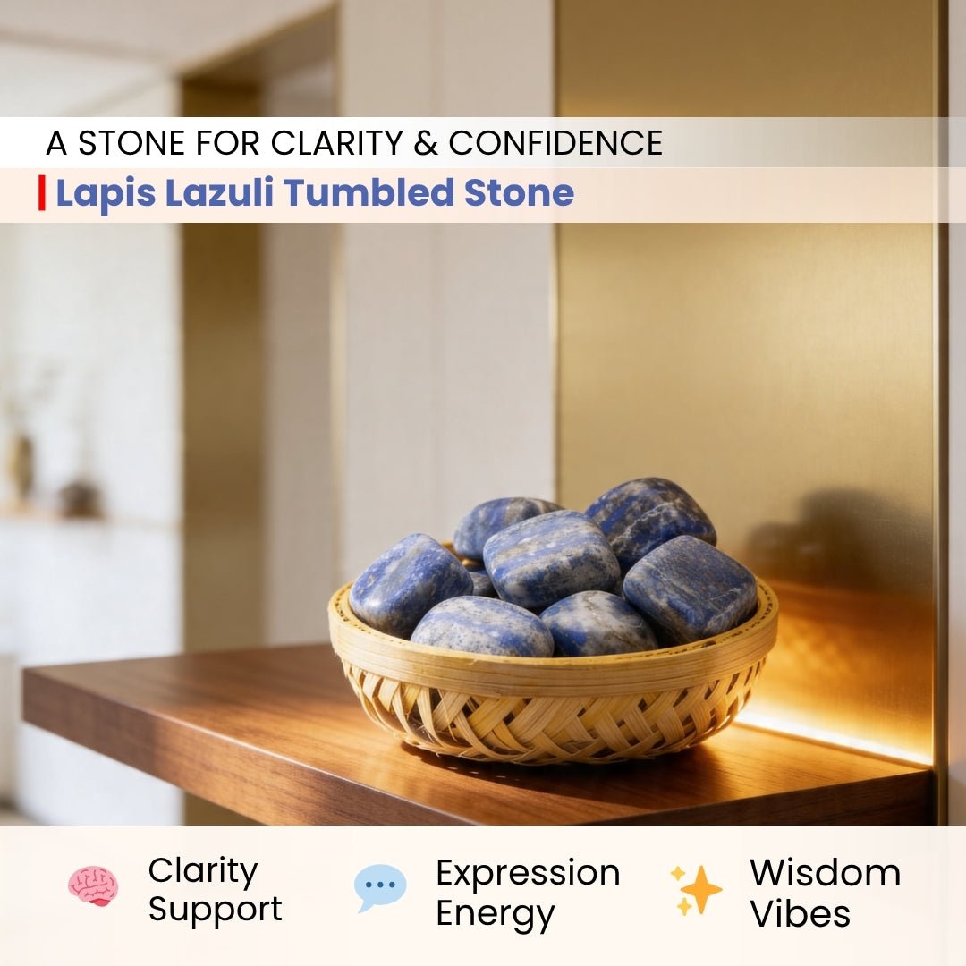 Lapis Lazuli Tumbled Stone Pebbles - Enlightenment Stone - plusvalueindia