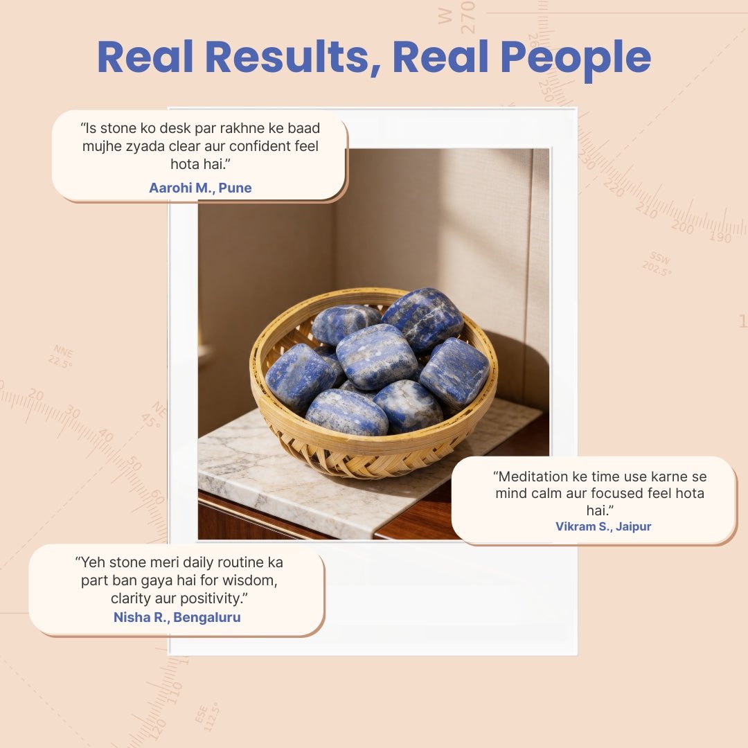 Lapis Lazuli Tumbled Stone Pebbles - Enlightenment Stone - plusvalueindia