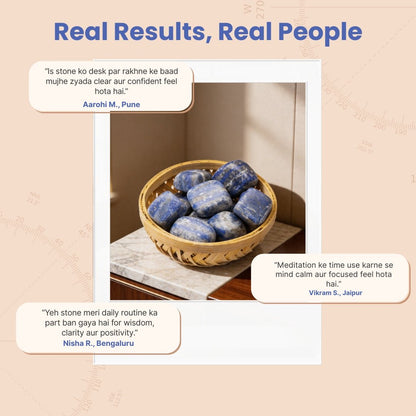 Lapis Lazuli Tumbled Stone Pebbles - Enlightenment Stone - plusvalueindia