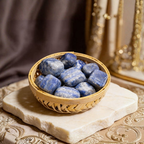 Lapis Lazuli Tumbled Stone Pebbles - Enlightenment Stone - plusvalueindia