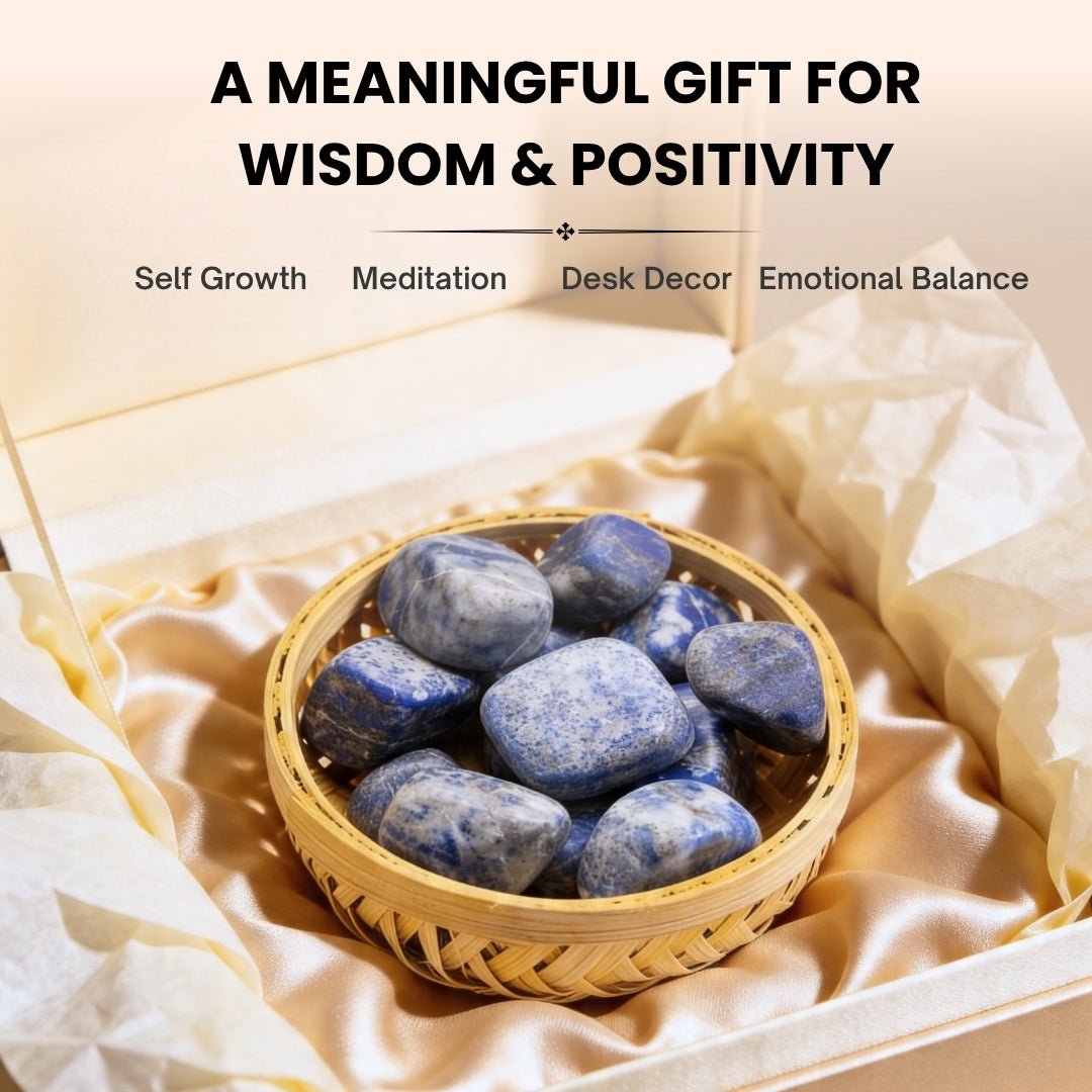 Lapis Lazuli Tumbled Stone Pebbles - Enlightenment Stone - plusvalueindia