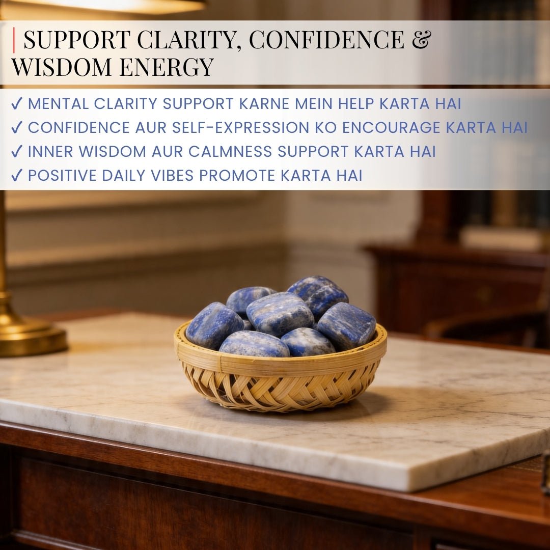 Lapis Lazuli Tumbled Stone Pebbles - Enlightenment Stone - plusvalueindia