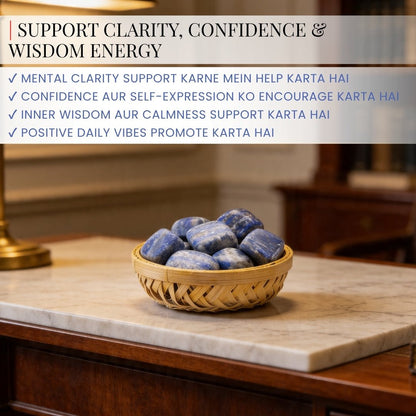 Lapis Lazuli Tumbled Stone Pebbles - Enlightenment Stone - plusvalueindia