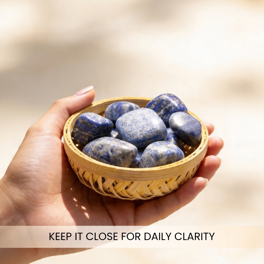 Lapis Lazuli Tumbled Stone Pebbles - Enlightenment Stone - plusvalueindia