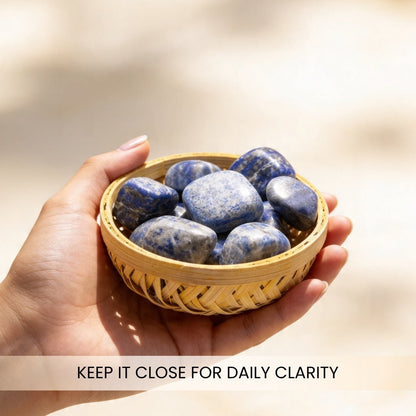 Lapis Lazuli Tumbled Stone Pebbles - Enlightenment Stone - plusvalueindia