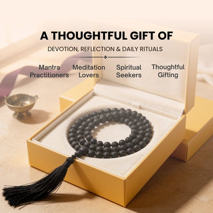 Essential oil drop diffusing into 8 mm porous Lava bead during Root Chakra meditation