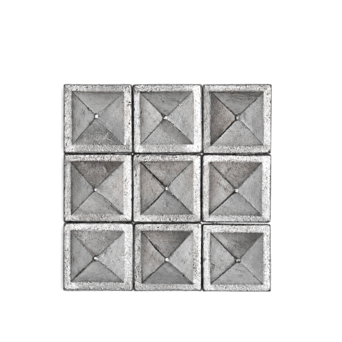 Lead pyramid installed along a South-West threshold frame to block negative energy intrusion and ground heavy vibrations