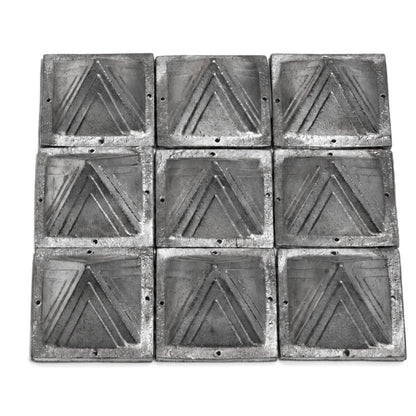 Energizing procedure showing 2.5-inch lead pyramid placed over a Vastu compass facing South-West with purifying dhoop smoke