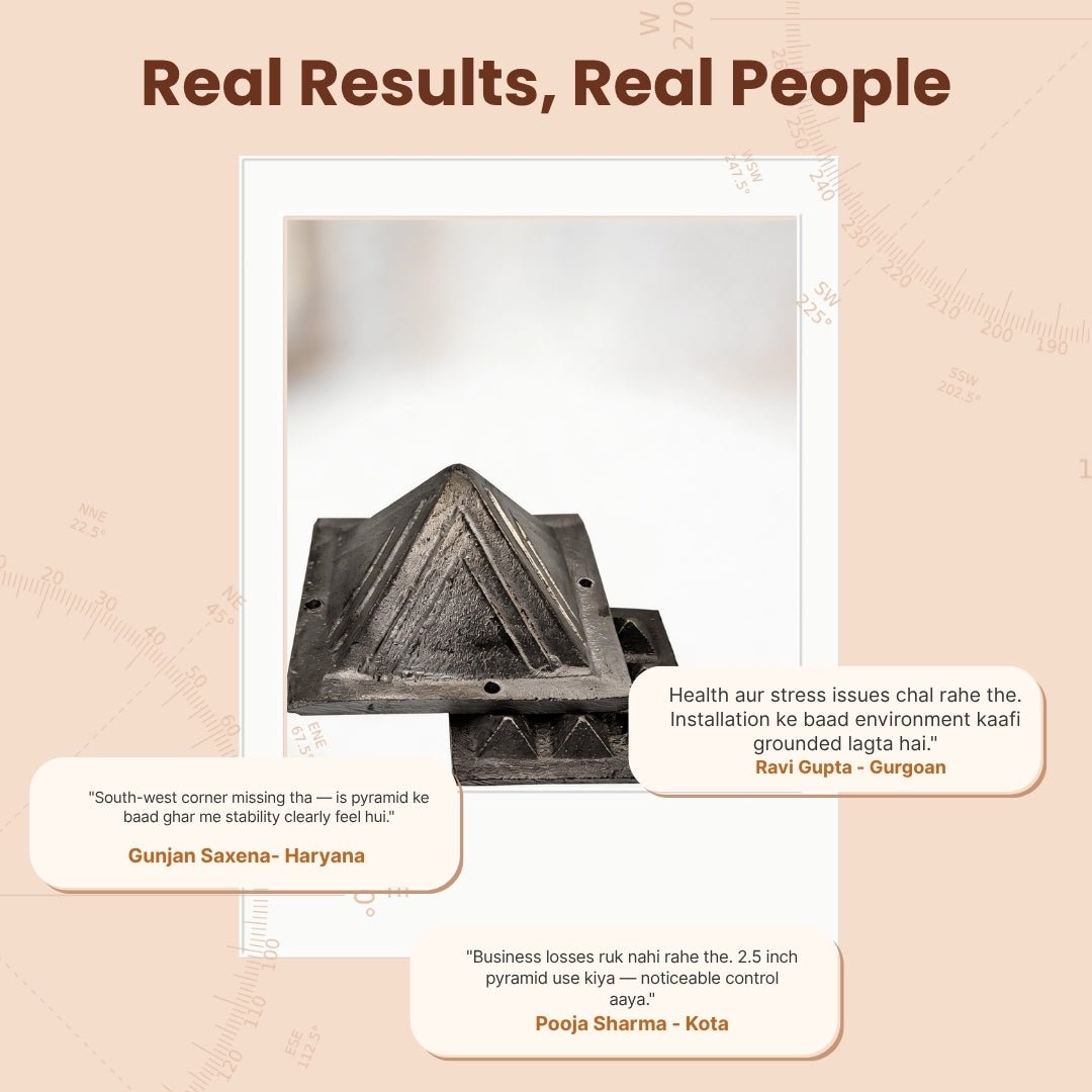 Lead Pyramid 2.5inch Missing Corner or Cut in South West Kitchen, Toilet, Main Door, Entrance Vastu Dosha Remedies For Home, Office, Plot, Factory - plusvalueindia