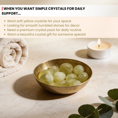 Lemon Quartz Tumbled Stone Pebbles - plusvalueindia