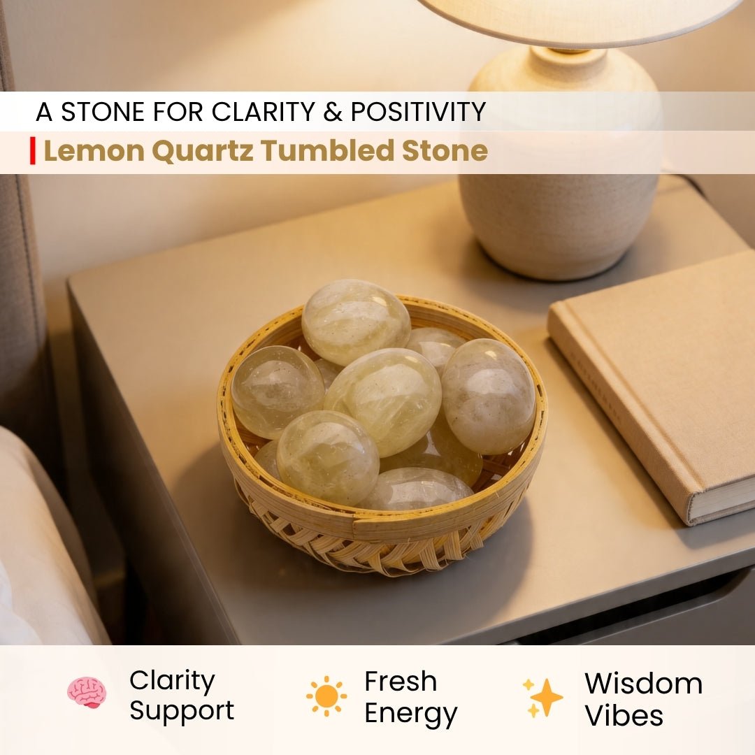 Lemon Quartz Tumbled Stone Pebbles - plusvalueindia