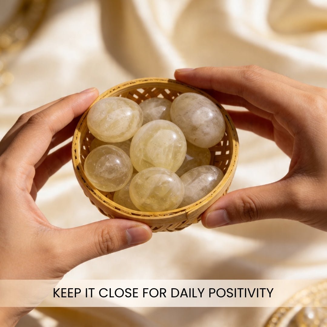 Lemon Quartz Tumbled Stone Pebbles - plusvalueindia