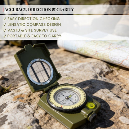 Lensatic Prismatic Vastu Compass for Directions - plusvalueindia