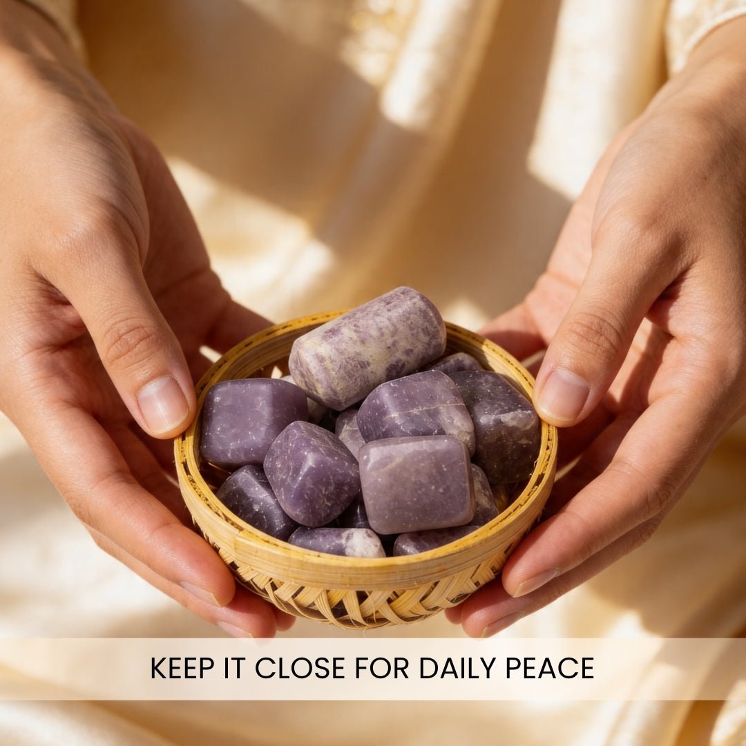 Lepidolite Tumbled Stone Pebbles - plusvalueindia