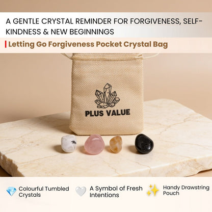 Emotional release crystal collection featuring Rhodonite, Rose Quartz, Prehnite, and Apache Tear