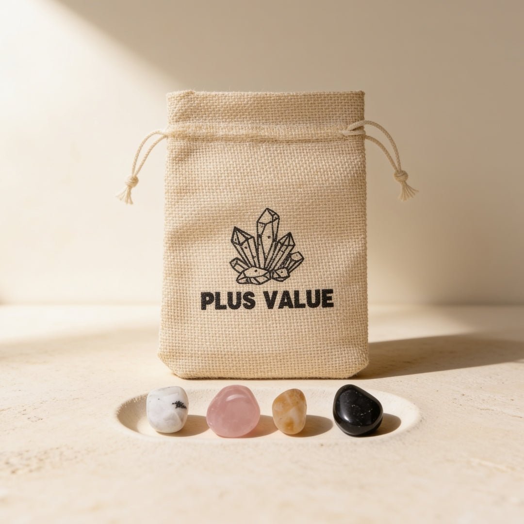 Letting Go and Forgiveness pocket crystal healing bag set with emotional release stones and drawstring pouch