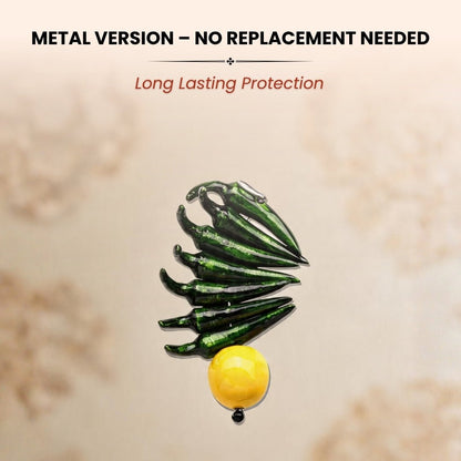 Metal Limbu Mirchi Door Hanging Feng Shui Vastu for home office and gifting