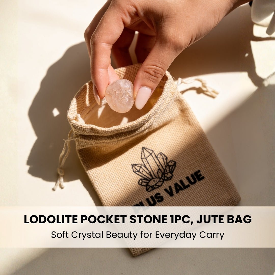 Lodolite Crystal - Pocket Tumbled Stone - plusvalueindia